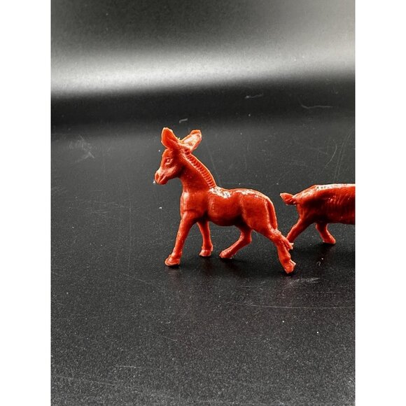Molded Plastic 1950s Farm Animals Donkey Horse Goat Vtg Tim Mee Marx Auburn ? - Picture 5 of 10